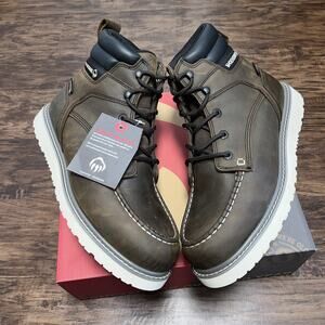 Wolverine Trade Wedge 6"Waterproof Soft Toe Work Boots Men 12 Dark Brown Leather